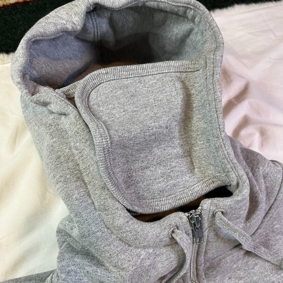 Supreme Small Box Facemask Zip Up Hooded Sweatshirt (FW21) Heather Grey - Picture 4 of 10